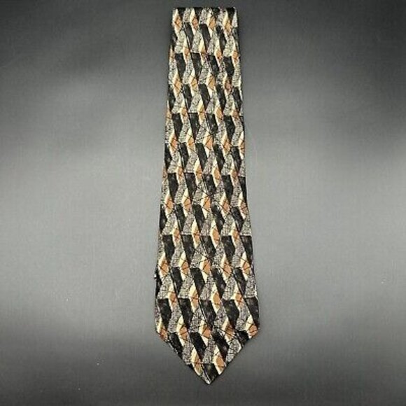 Omaggio 2 by Robert Talbott Mens Neck Tie Neutral Abstract 57" 4" Silk Italy - Picture 2 of 4